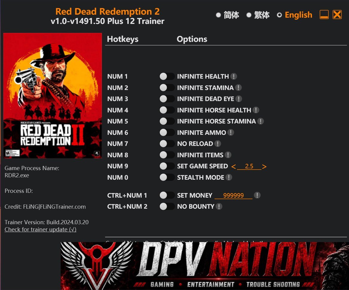 Red Dead Redemption 2 Trainer