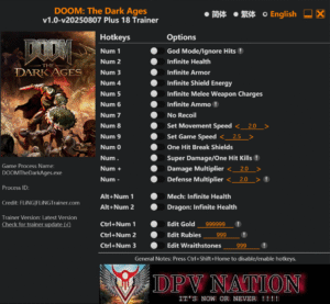 DOOM: The Dark Ages Trainer