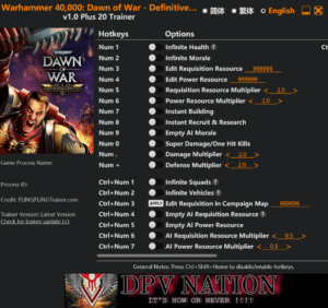 Warhammer 40,000: Dawn of War – Definitive Edition Trainer